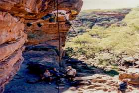 Abseiling at Z-Bend gorge, Kalbarri National Park, WA