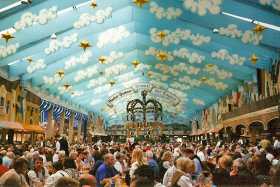 Inside the Hacker Pschorr Festhalle at Oktoberfest