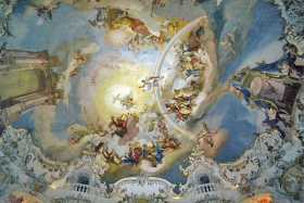 Part of the ceiling fresco inside the Wieskirche