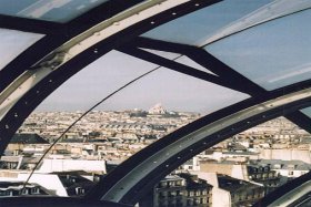 A view of Montmarte and Sacre Coeur from the top of the Centre Pompidou, France's national museum of modern art