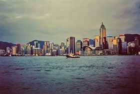Hong Kong Central at dusk from the Star Ferry