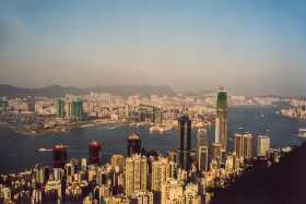 The splendid view of Hong Kong Harbour and Kowloon from Victoria Peak