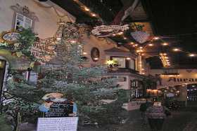 A fun pub in Kufstein decorated for Christmas