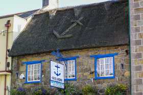 A pub and working brewery, the 15th century Blue Anchor in Helston, Cornwall