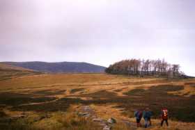 Skiddaw lies ahead, as we walk towards Skiddaw House hostel on the right