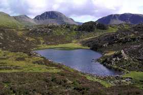 Blackbeck Tarn, with Great Gable rising up in the distance