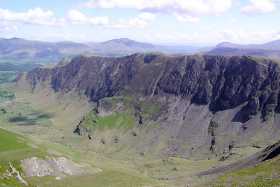 The dramatic drop down from High Spy into the Newlands Valley