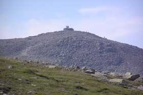 Scafell Pike summit in sight