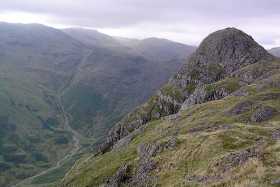 Mickleden and Rosset Gill down below Pike O' Stickle