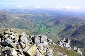 Looking down into Langdale from Crinkle Crags