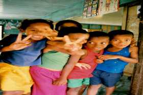 Exuburant school children on Vitu Levu