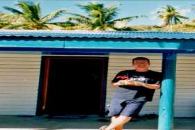 Seranaded on arrival, and coconut milk to drink - a fine welcome on Naviti