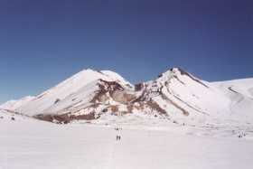 The scale of the Red Crater volcanic vent can be seen here