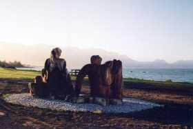 A misty evening as the sun sets over Kaikoura