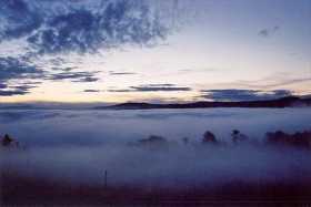 Above the fog over Dunedin, driving along the Otago Peninsula