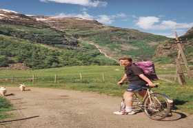 Cyling along Fl�msdalen, July 1998