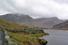 A view over Llyn Ogwen to Y Garn and Foel Goch