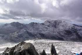 A splendid view of Snowdon, surrounded by Y Lliwedd, Crib Goch and Garnedd Ugain