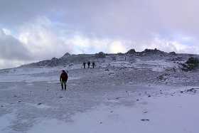 A hard winter's day on the summit plateau to Glyder Fawr