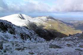 A great view over the Nameless Cwm of Y Garn, Foel Goch, Elidir Fawr and Mynydd Perfedd